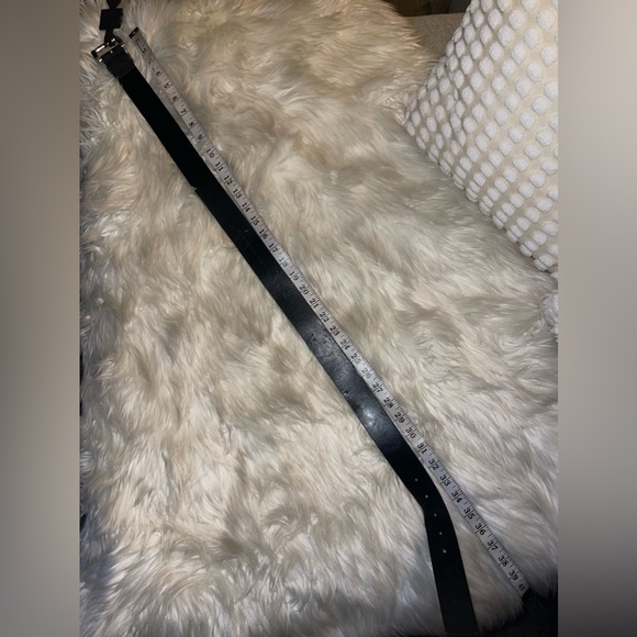 NWT MICHAEL KORS BELT BLACK MK PRINTED LOGO GOLD SIZE MEDIUM - Picture 16 of 17